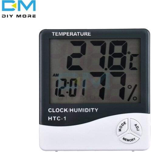 HTC-1 LCD Digital Thermometer Hygrometer Weather Station Temperature Humidity Desk Alarm Clock