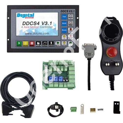DDCSV3.1Upgraded version of 3-axis 4-axis cnc controller + electronic handwheel offline motion control system instead of mach3