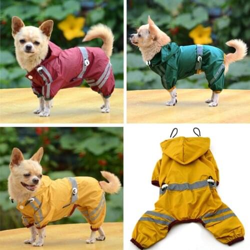 Puppy Pet Dog Cool Raincoat Glisten Bar Hoody Waterproof Rain Lovely Jackets Coat Apparel Clothes