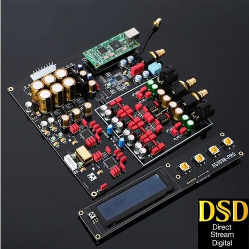 Dual ES9038PRO DAC Decoder Lossless Optical Coaxial Decoder 384kHz DSD 512 Support Add Bluetooth 5.0 USB Card With OLED Display