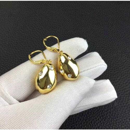 Cold wind-encrusted metal drop earrings irregular small gold ball set earrings water drop egg-shaped earrings