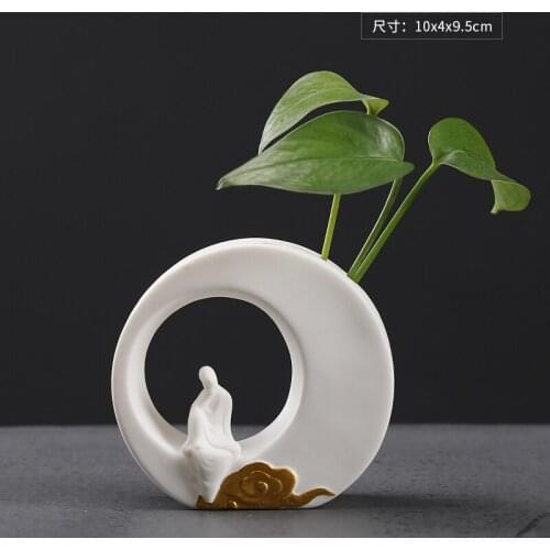 Zen Decoration Creative Green Dill Hydroponic Plant Vase Flower Arrangement Container Container Utensil Living Room Desk Decorat