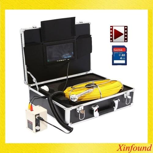 17MM Camera 40m DVR Fiber Glass Cable Waterproof Industrial Sewer Pipe Pipeline Inspection Underwater Camera with 7" LCD monitor