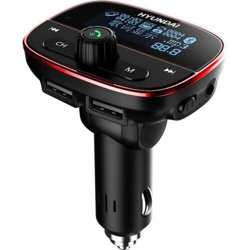 Konrisa FM Transmitter Modulator Aux Ouput Handsfree Car Kit Bluetooth Music Player Dual USB Charger Support TF Card U-disk