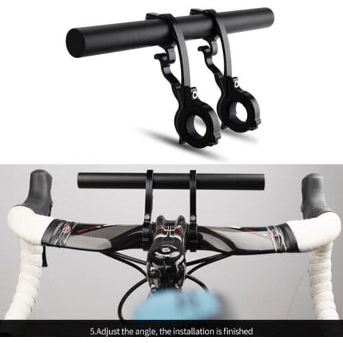 MTB Cycling Aluminum Alloy Support Bicycle Handlebar Racks Extended Bracket Bike Headlight Flashlight Mount Bar Computer Holder