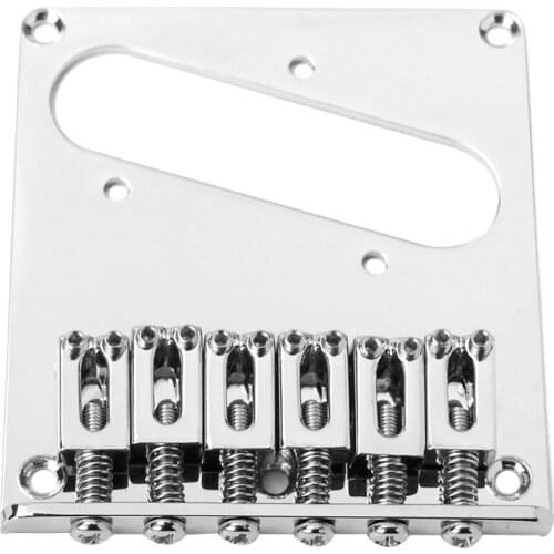 Metal Electric Guitar Saddle Bridge Tailpiece Plate - Chrome