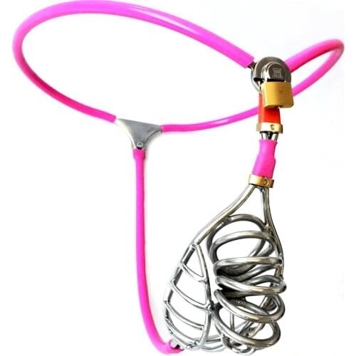 Stainless Steel Male Chastity Belt with Butt Plug Beads Anal Dildo Bird Cage Cock Rings BDSM Bondage Lock Sex Toys For Men Gay