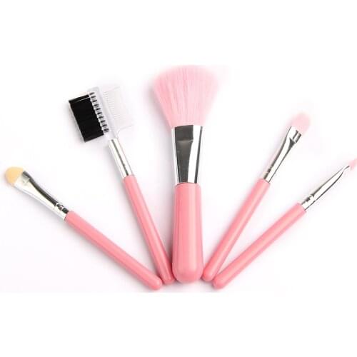 5pcs Makeup Brushes Set Pink Beauty Powder Eye Shadow Brush Soft Hair Cosmetics Makeup Starter Kits Girl Makeup Tools
