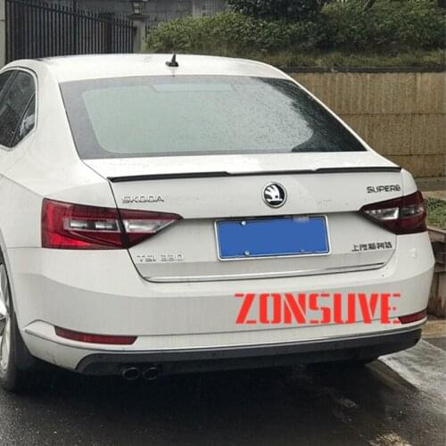 Use For Skoda Superb 2016-2019 Year Spoiler Sport ABS Plastic Carbon Fiber Look Rear Trunk Wing Car Body Kit Accessories