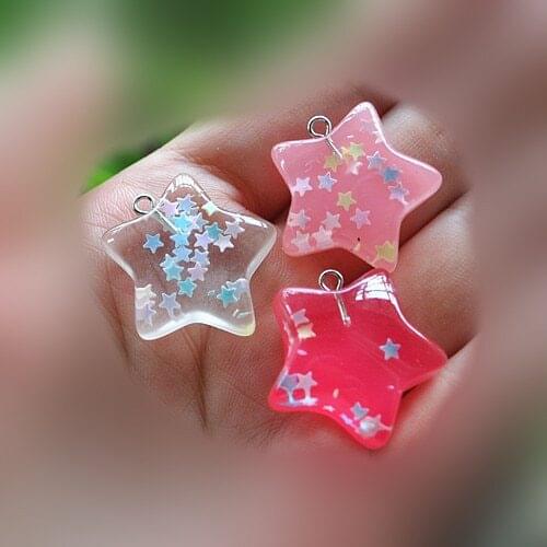 Diy star charms earring pendant resin charms for DIY decoration 21pcs