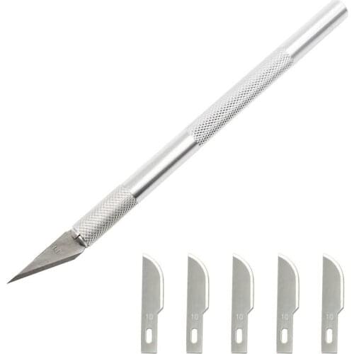 Precision Hobby Cutting Knife with 5pcs NO.10 Blades+1pcs NO.11 Blades Sculpting Tool Set Sugar Sprinkles Polymer Clay Shape