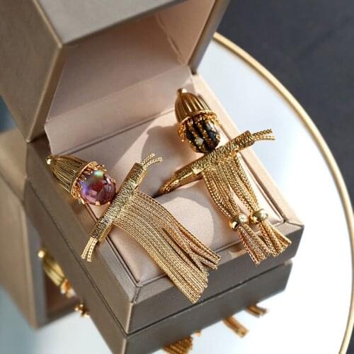Unisex scarecrow style designer brooches pin jewelry gold plated chain brooches