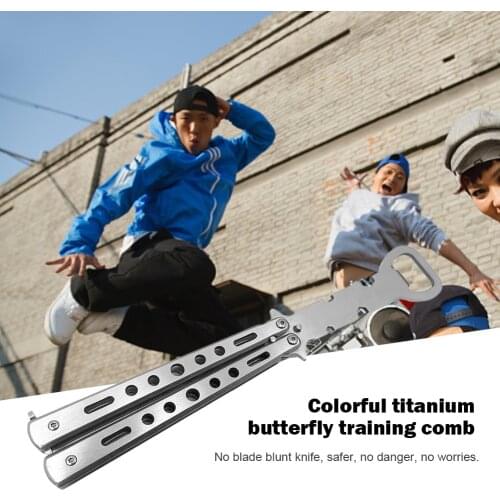 Practice Butterfly Training Cutter Folding Outdoor Camping Bottle Opener Stainless Steel Cutter Outdoor Multifunctional Knife