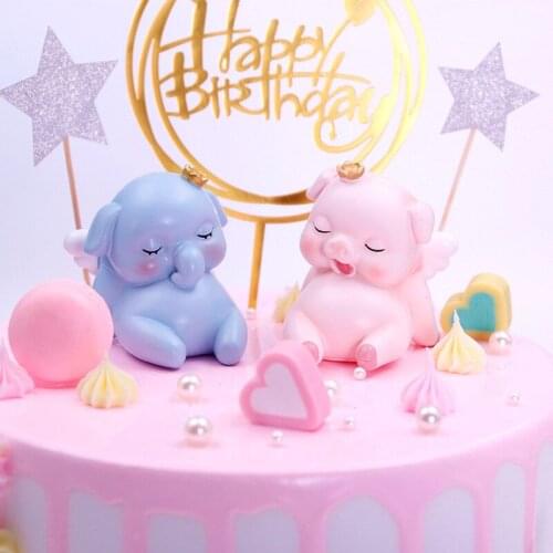 Lovely Sika Deer Cake Topper Cake Decoration Party Wedding Dessert Decoration Home Decor Miniature Terrarium Figurines Ornaments