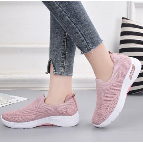 Women Vulcanized Shoes High Quality Female Sneakers Slip On Flats Shoe Ladies Loafers Plus Size 41 Walking Flat