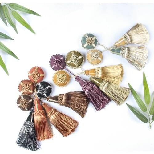 1Pc Golden Curtain Tassel Lace Hanging Ball Small Tassels Pendant Hanging Spike Decoration Room Accessories Fringe for Clothes