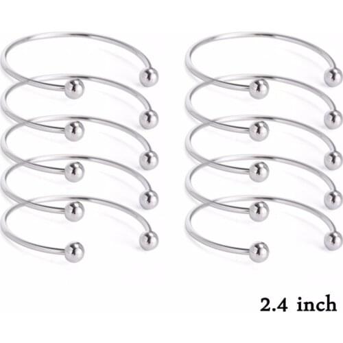 10Pcs/1 set 60mm Adjustable Wire Blank Bangle Bracelet for Womens DIY Jewelry Making,2.4 Inch