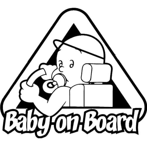 14*12.4CM BABY ON BOARD Car Windows Vinyl Decal Cartoon Warning Stickers C4-0870