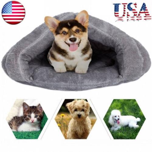 2 Size Puppy Pet Cat Dog Soft Warm Nest Kennel Bed Cave House Sleeping Bag Mat Pad Tent S L 5 Colors Pets Winter Warm Cozy Beds
