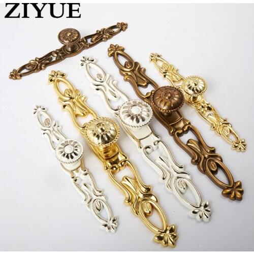 2PCS/LOT Free Shipping Small Handle Gold Single Hole European Style Retro Ivory Drawer Cabinet Door For Drawer Door