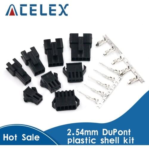 200PCS JST SM Connector Plug Pitch 2.54MM Female and Male Housing + Terminals SM-2P SM-2R JST SM2.54 2/3/4/5/6/7/8 P Pin