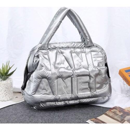 2021 ladies down bag new large-capacity shoulder bag winter nylon handbag luxury space cushion cotton messenger handbag