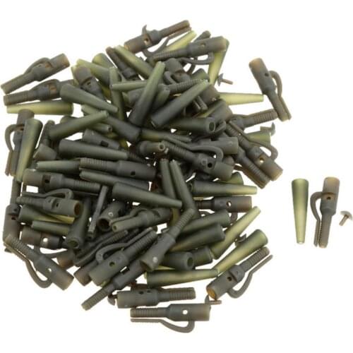50Pcs/Sets Fishing Terminal Tackle Safety Lead Clips with Pins Tail Rubber Tubes Carp Fishing Tackle Tools