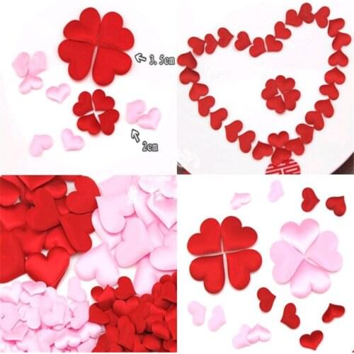 600pcs 1.5*2.0cm 6 Color Fabric Heart Wedding Party Confetti Table Decoration Wedding Centerpieces Romantic Wedding Decorations