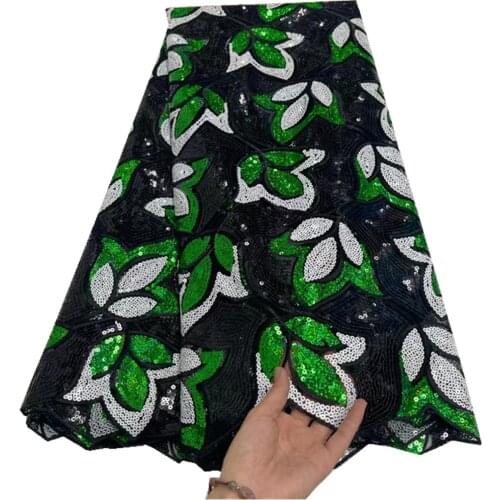 African tulle lace fabric with sequins 2021 high quality embroidery french net laces nigerian fabrics 5 yards/ pcs jy-125