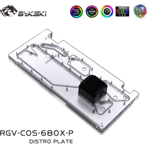 BYKSKI Acrylic Board Water Channel Solution use for CORSAI 680X Computer Case for CPU and GPU Block / 3PIN RGB / Combo DDC Pump