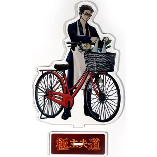 The Way of the Househusband Gokushufudou Tatsu bicycle acrylic standee figurines desk decoration cake topper anime