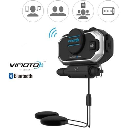 1pcs 2017 Easy Rider vimoto V8 850mAh Helmet Bluetooth Headset Motorcycle Stereo Headphones For Mobile Phone and GPS Way Radios