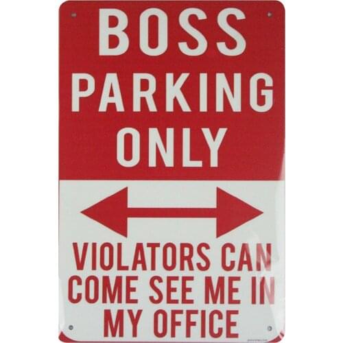 Boss Parking Only Tin Metal Sign Home Garden Wall Plaque Wall Decor