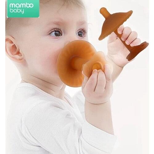 Baby Teether, Pacifier, Food Grade Nano-Silver Silicone Baby Teething Toy, Soft Infant Teether Chew Toy Natural Organic BPA Free