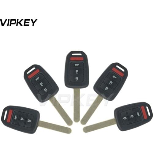 Remotekey 5pcs MLBHLIK6-1T Remote head car key shell 4 button HON66 blade for Honda CRV Civic Accord 2014 2015