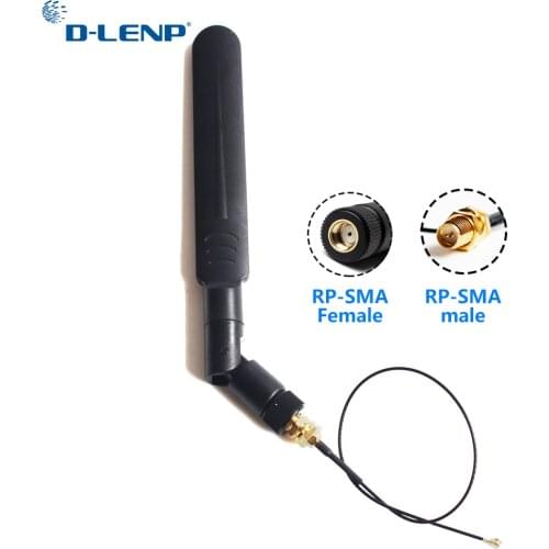 Dlenp 2.4Ghz Wifi Antenna Omni Dual-band RP-SMA Male Connector 1.13 PCI U.FL to RP SMA Female WiFi Pigtail Cable 5dbi Aerial
