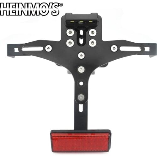 For Yamaha R1 R3 MT07 MT09 for Kawasaki Z800 Z1000 for Suzuki Universal Angle License Plate Frame Holder Bracket with Light