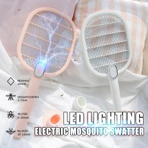 Electric fly swatter Insect Killer fly trap bug zapper Handheld stand Electric Shock Trap Home with protection mesh Rechargeable