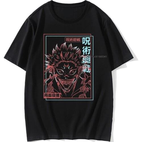 Japanese Anime Jujutsu Kaisen Men T Shirts Itadori Yuji Print Harajuku Tops Ryomen Sukuna Cool Funny Short Sleeves T-Shirt Male