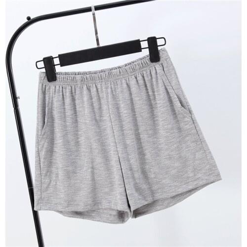 JULYS SONG Solid Pockets Womens Pajamas Shorts Elastic Waist Sleepwear Short Pants Loose Wide-leg Beach Style Homewear Summer