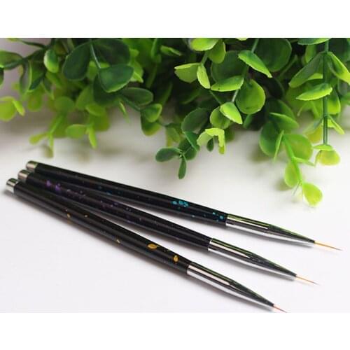 3pcs/set Nail Art Brush Painting Liner Pens UV Gel Polish Tips Tools 3D Petal Flower French Line Grid Image DIY Drawing Brushes