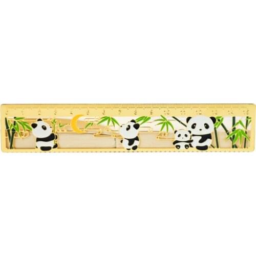 Brass Chinese Style Scale Bookmark with Metal Hollow Straight Ruler Innovative Lettering Gifts for Classmates JR Deals