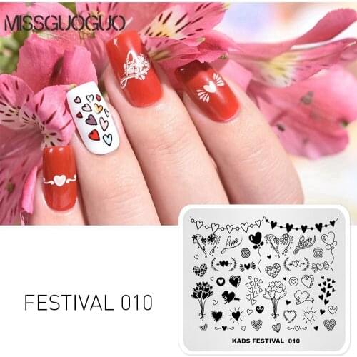 MISSGUOGUO 1pc New Arrival Nail Art Stamping Stamp Template Nail Design Tools For Stamping Heart Pattern Lovely Nail Art Plate