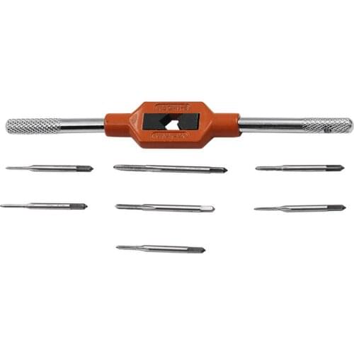 8pcs Mini HSS Taps Set High Speed Steel Screw Thread Hand Metric Plug Straight Taps Plug Kit M1-M8