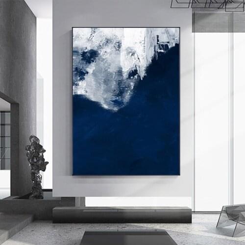 Canvas Painting Nordic Posters and Prints Modern Abstract Blue Ocean Oil Prints Wall Picture for Living Room Cuadros Home Decor