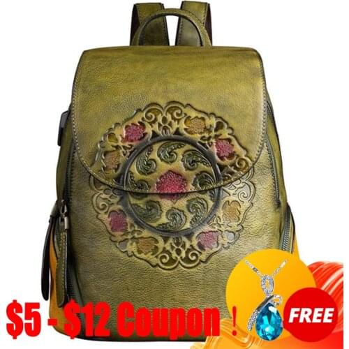 CGA 2021 New Fashion Backpack Handbags For Top Layer Cow Bags Leather Women Bag Casual Korean Large Capacity Travel Tote Bag