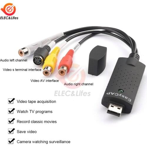 2021 New Arrivals USB 2.0 Video Capture Card 1 Channel Video TV DVD VHS Audio PC Capture Adapter Card TV Video DVR Converter