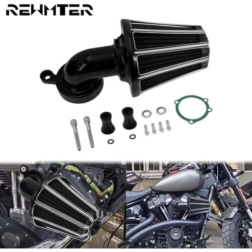 Motorcycle CNC Air Filter Intake Cleaner Black Aluminum For Harley Softail Dyna Touring Road King Street Glide Deuce FXSTD FLSTF