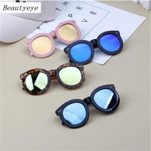 2018 Children Glasses Wide Side Kids Glasses Colorful Baby Sunglasses Boys Eyewear Big Round Frame Rivet Girls Oculos UV400