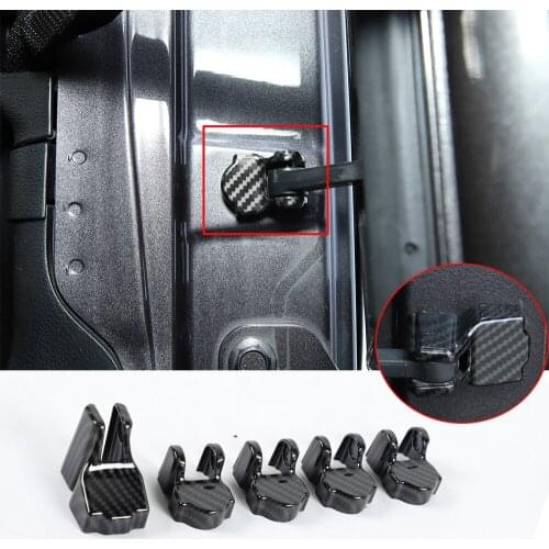 Carbon Fiber ABS Door & Tailgate Lock Limiting Stopper Cover Trim Fit ForJeep Wrangler JL2-Door/4-Door 2018-2021 Car Accessories